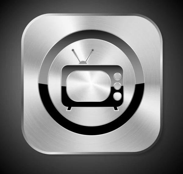 Креативная металлическая икона телевидения — стоковый вектор