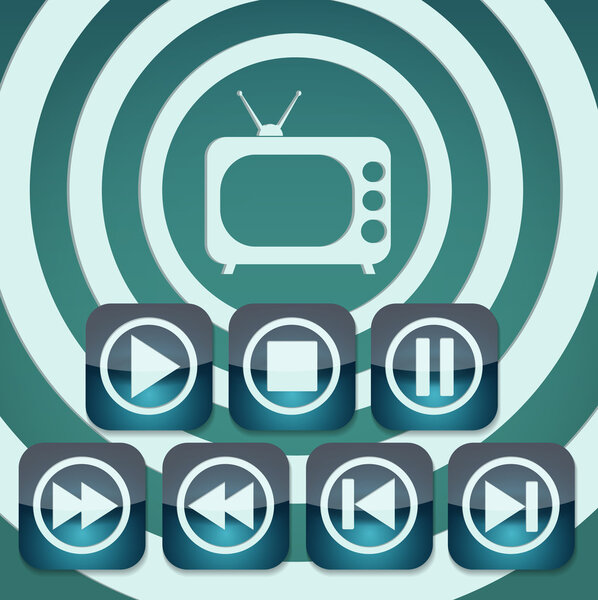 Icon set with pleer buttons inside