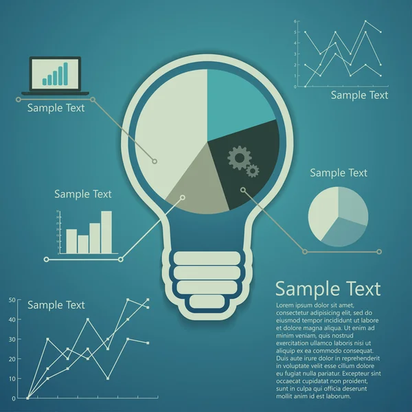 Ampoule concept de succès une idée — Image vectorielle