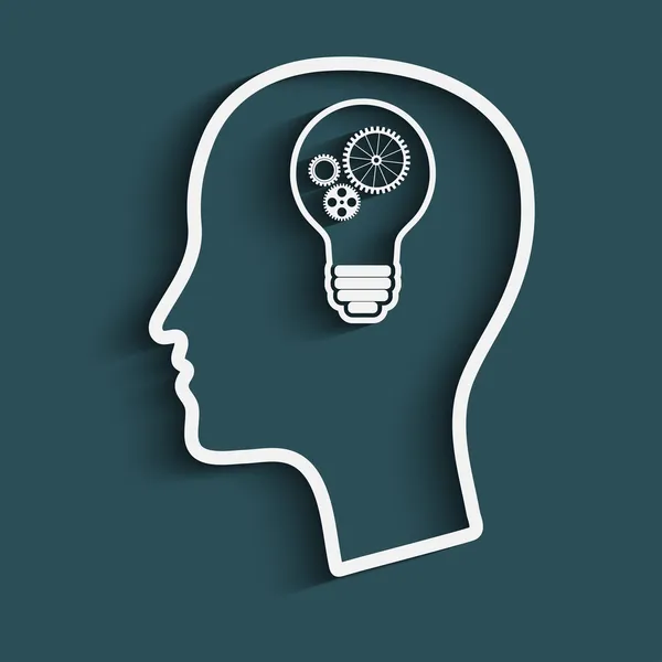 Adamın kafası ampul ile