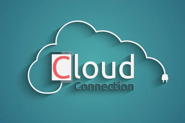 Cloud connect — Vettoriale Stock