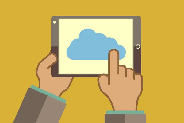 Tablet cloud — Stock Vector