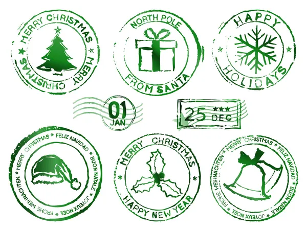 Timbres de Noël — Image vectorielle