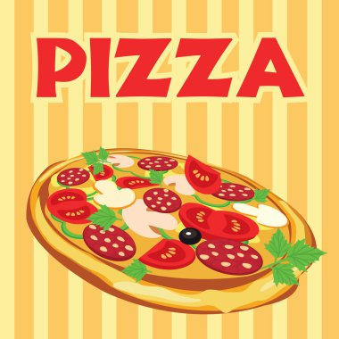 Pizza, vektör çizim