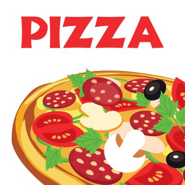 Pizza, vektör çizim