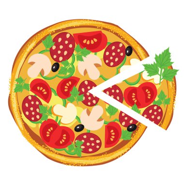 Pizza, vektör çizim