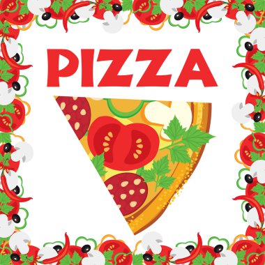 Pizza, vektör çizim