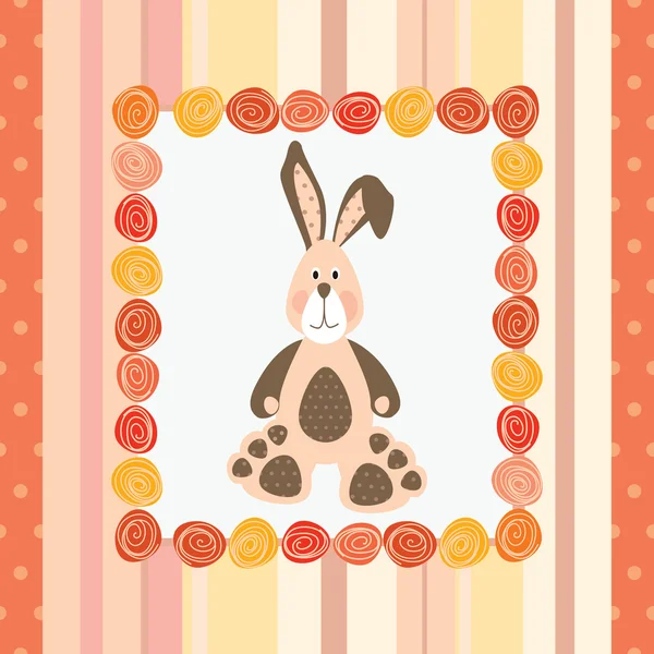 Cartolina con coniglietto — Vettoriale Stock