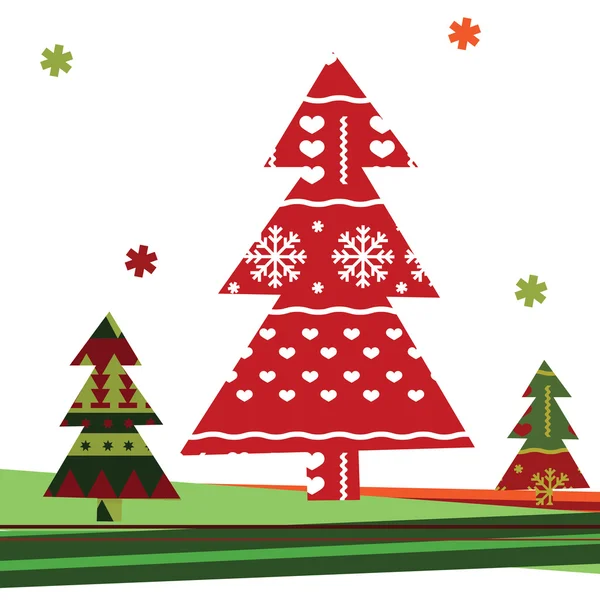 Noel ağacıyla Noel arkaplanı — Stok Vektör