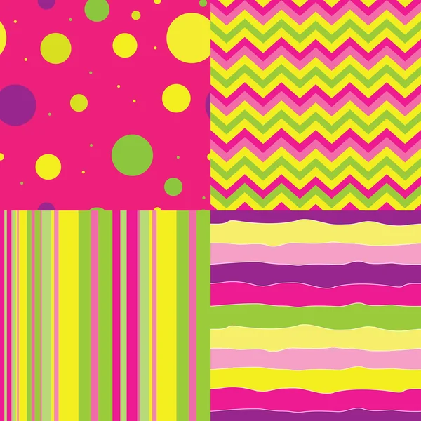 Set of vector abstract seamless background — Stock Vector