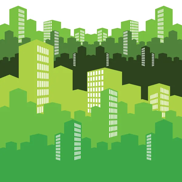 Green city, vector illustration, background — Stock Vector