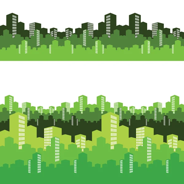 Groene stad, vectorillustratie, achtergrond — Stockvector