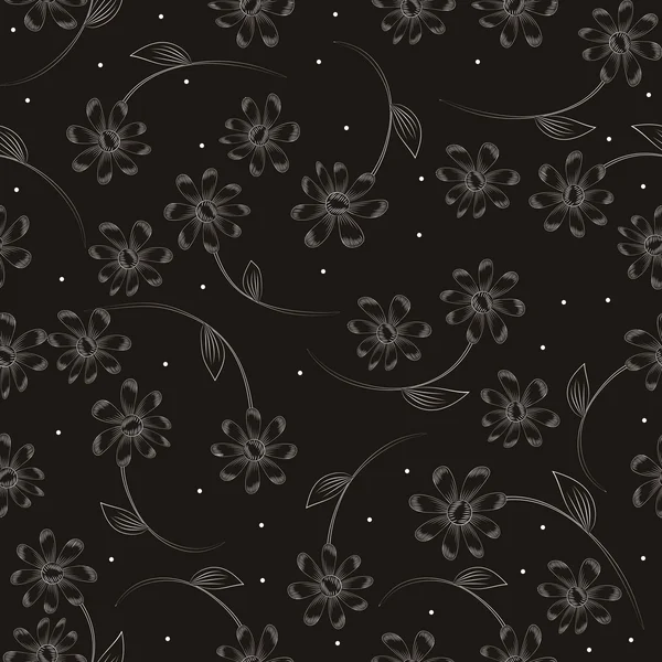 Vector patrón floral sin costura — Vector de stock