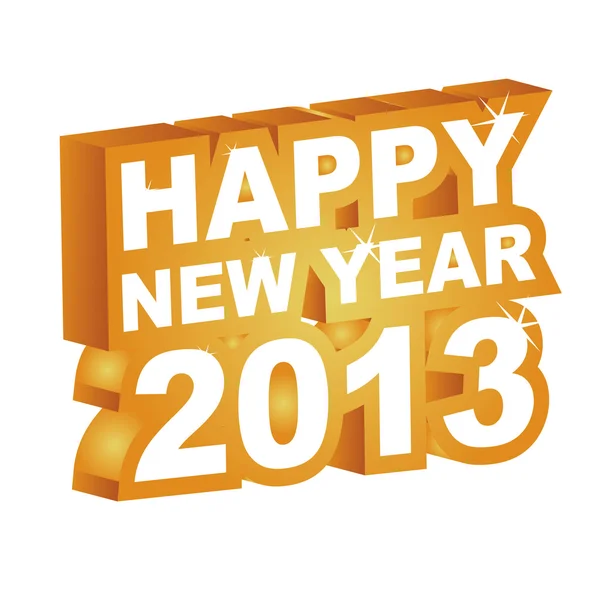 3B vektör, mutlu yeni yıl 2013 — Stok Vektör