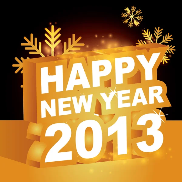 3B vektör, mutlu yeni yıl 2013 — Stok Vektör