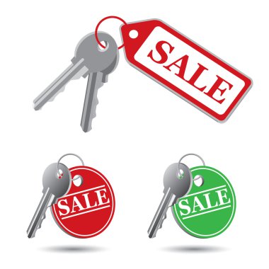 Beyaz bir arka planda satışı vektör tuşları