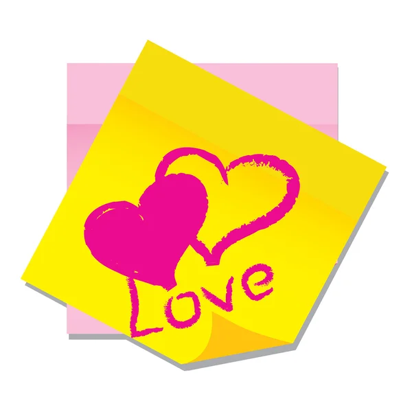 Vector paper sticker with heart — Stock Vector