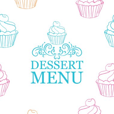 vektör tatlı menüsü