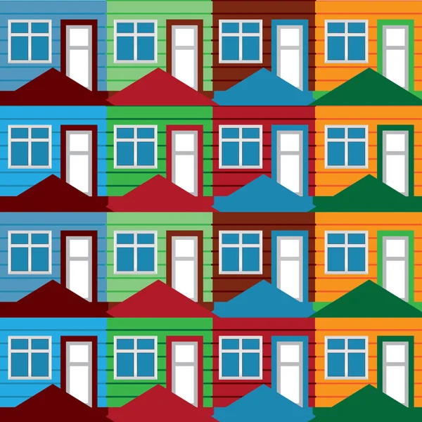 Casas de fondo sin costuras — Vector de stock