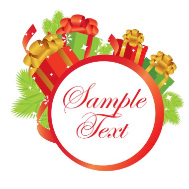 vektör yeni yıl afiş, hediyelerle yılbaşı banner