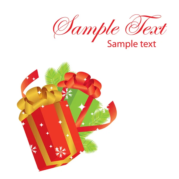 vektör yeni yıl afiş, hediyelerle yılbaşı banner