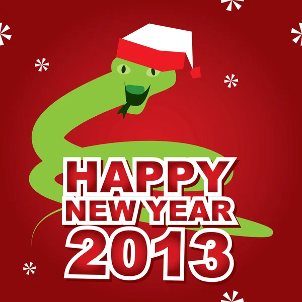 Yılanlı yeni yıl kartı. — Stok Vektör