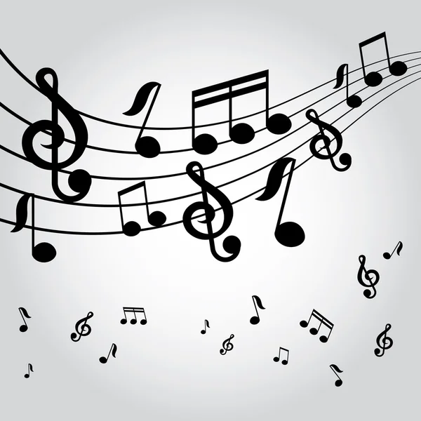 Notes de musique vectorielles fond vectoriel — Image vectorielle