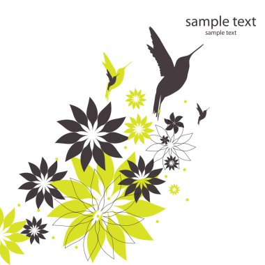 vector achtergrond met vogels en bloemen