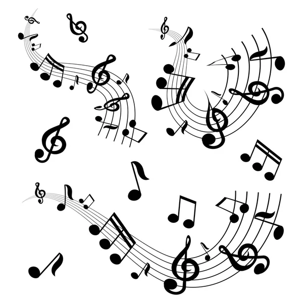 Notes de musique vectorielles fond vectoriel — Image vectorielle