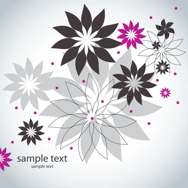 Abstract vector background with flowers — Stock Vector