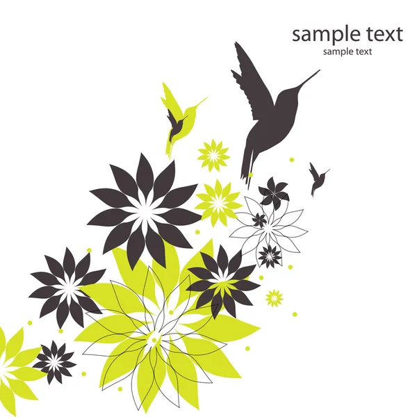 vector achtergrond met vogels en bloemen