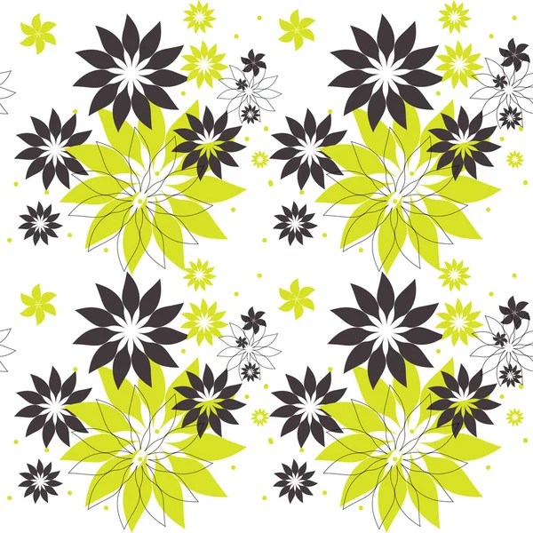 抽象的な花とシームレスなパターン — ストックベクタ