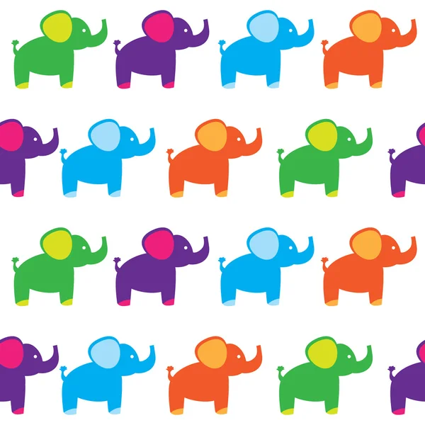 Ensemble d'éléphants sans couture — Image vectorielle