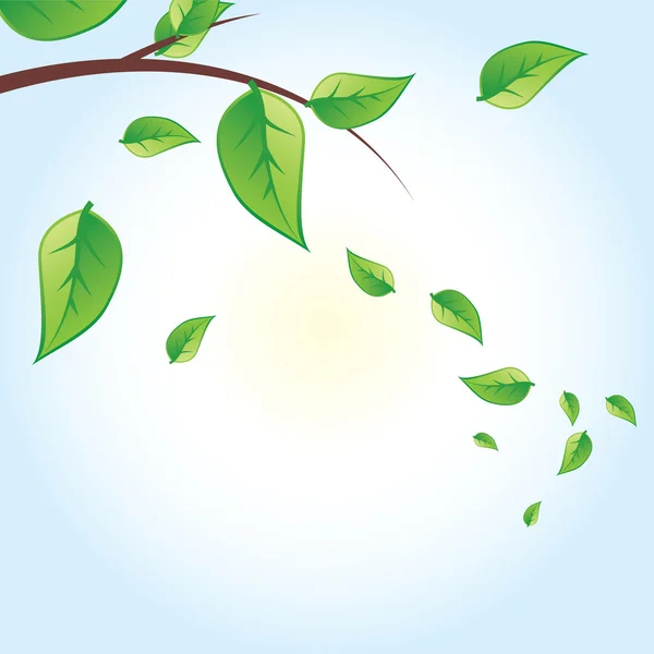 Vektor grüner Baum, grüne Blätter — Stockvektor