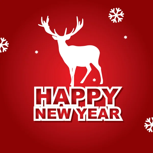 Vektorové novoroční přání s jelen — Stockový vektor