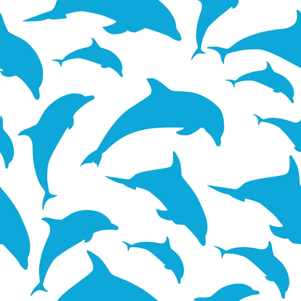 Διάνυσμα χωρίς ραφή μοτίβο με δελφίνια — Διανυσματικό Αρχείο