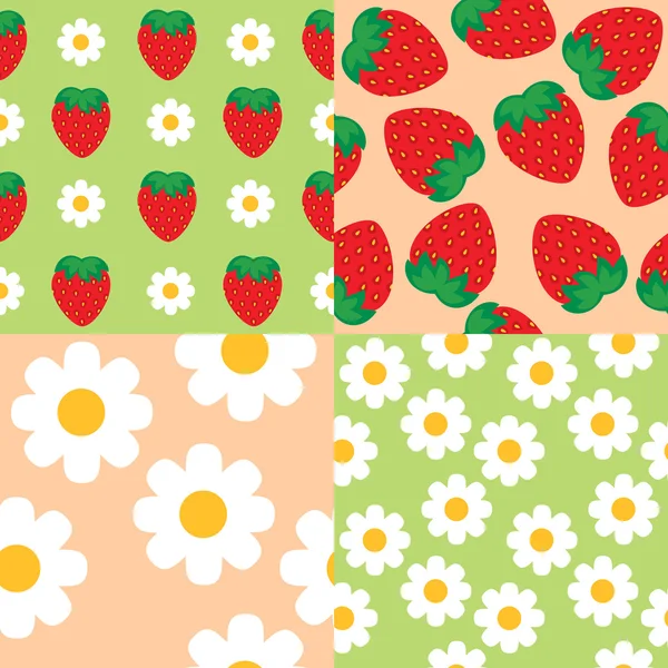 矢量无缝模式的草莓 — 图库矢量图片