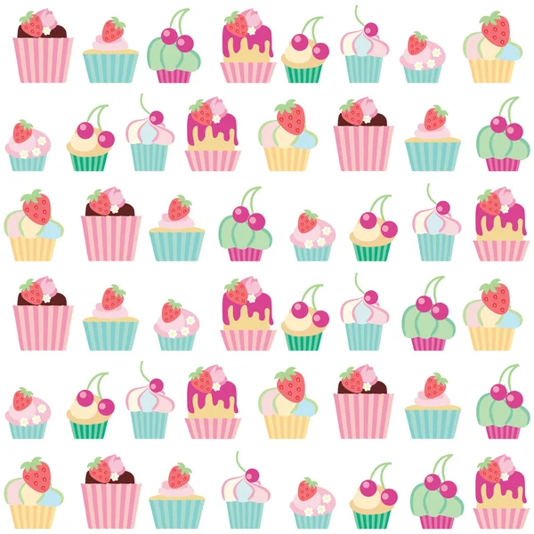 Seamless vector pattern cakes — Stock Vector