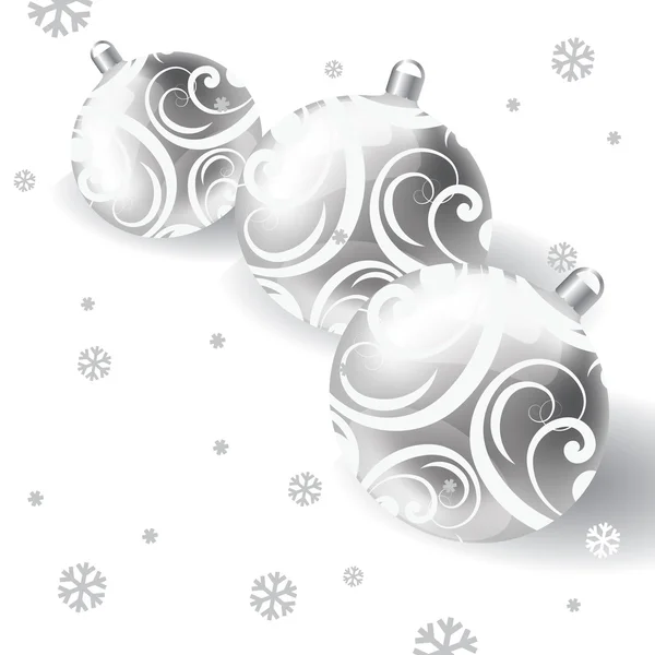 Carte de Noël vectorielle avec boules de Noël — Image vectorielle