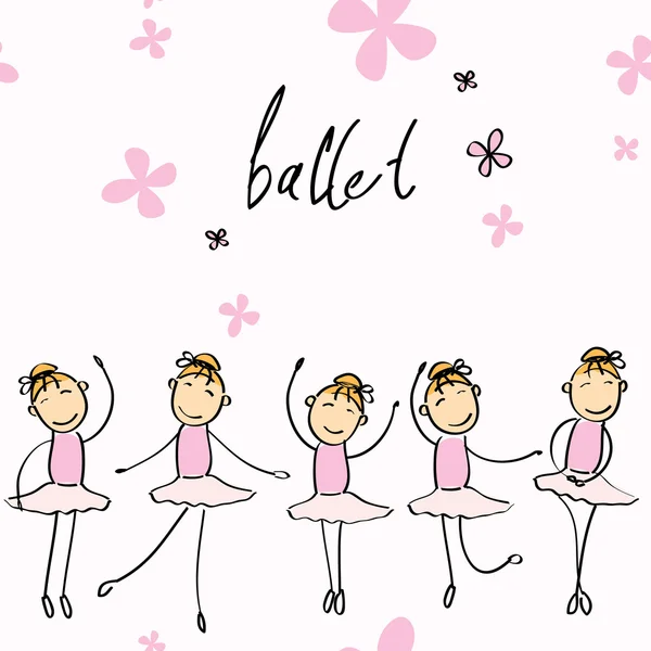舞蹈芭蕾女孩矢量插画 — 图库矢量图片