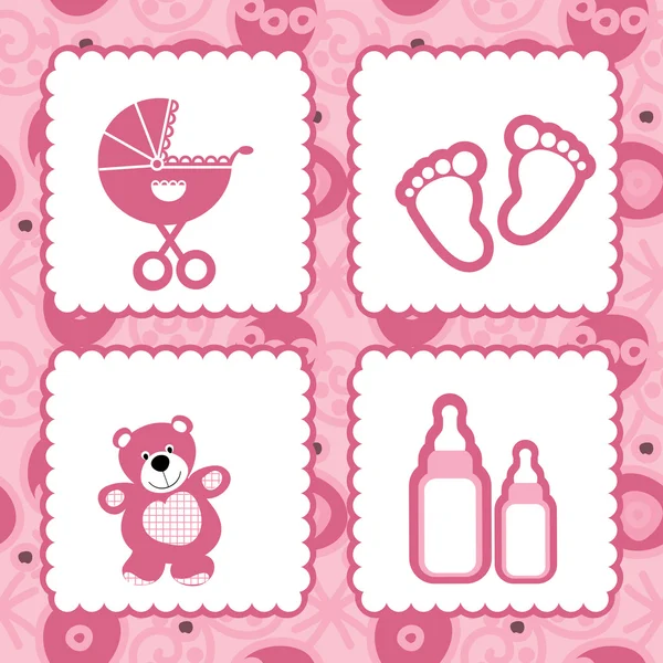 Greeting card born babies — Stock Vector