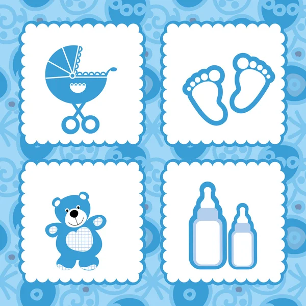 生まれた赤ちゃんのグリーティング カード — ストックベクタ