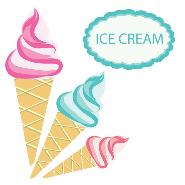 アイスクリームのベクトル図 — ストックベクタ