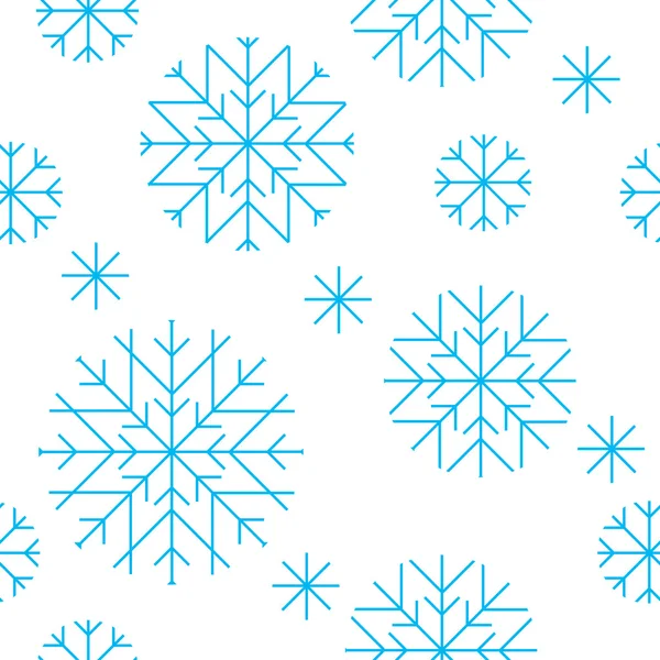 Vector patrón sin costuras de copos de nieve — Vector de stock