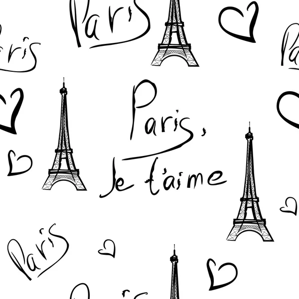 Vector seamless pattern of Paris — Stock Vector