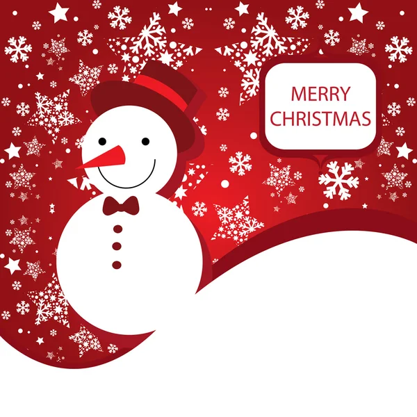 Merry Christmas vector banner with snowman — Stock Vector