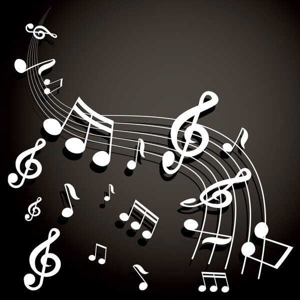 Vector musical notes vector background