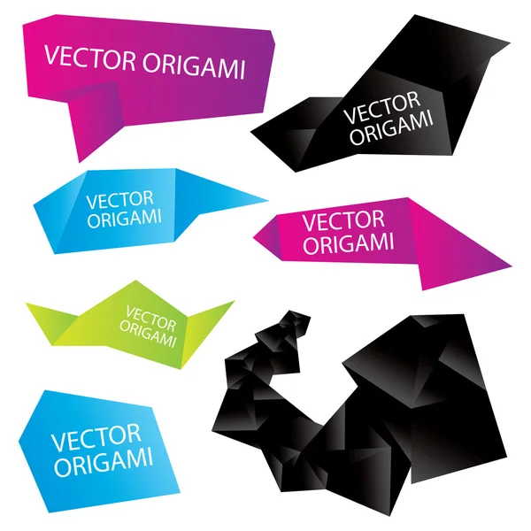 Conjunto de origami vectorial — Vector de stock