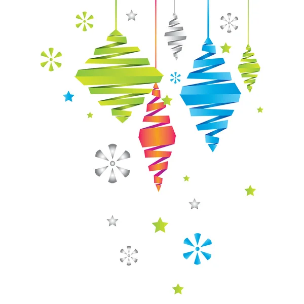 Biglietto di Capodanno vettoriale con decorazioni natalizie — Vettoriale Stock
