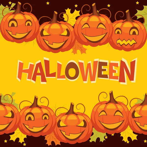 Zucca di Halloween banner vettoriale — Vettoriale Stock